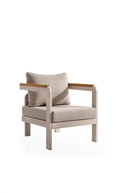 Madrid Üçlü Krem Oturma Grubu - Safranbolu bahçe mobilyası küçük resim 4