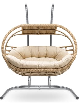 Bergama Çiftli Rattan Salıncak - Safranbolu bahçe mobilyası küçük resim 2